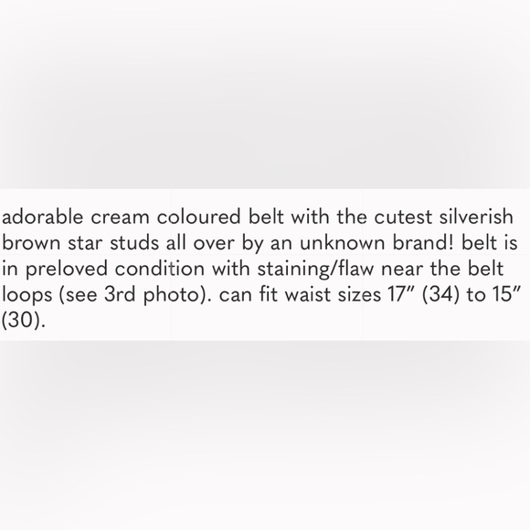 Vintage Star Studded Cream Belt - Picture 5 of 5